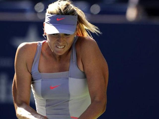 Maria Sharapova of Russia against Heather Watson of Great Britian during their US Open 2011 match at the USTA Billie Jean King National Tennis Center in New York.