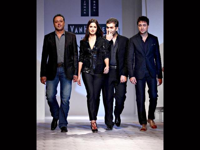 The rising young stars of Bollywood Katrina Kaif and Imran Khan took to the ramp at Van Heusen India Men's Week to promote their new film Mere Brother Ki Dulhan.