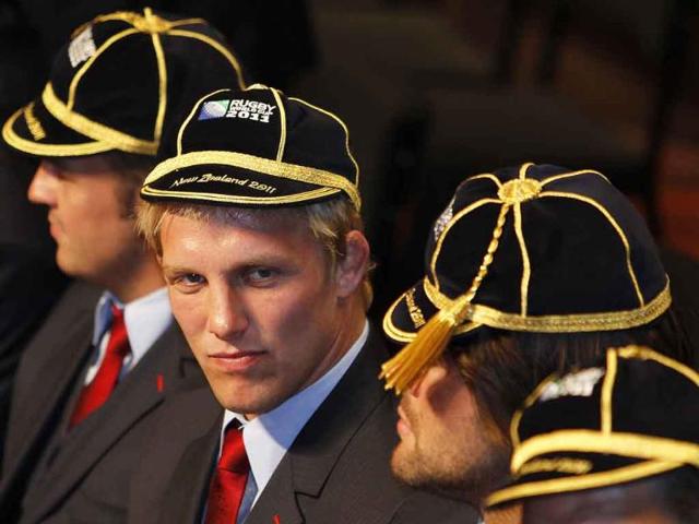 England's captain Lewis Moody attends the official welcome ceremony for the Rugby World Cup at Dunedin City Hall September.