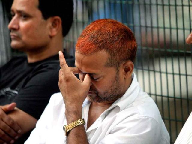 A relative of a Delhi high court bomb blast victim at the RML hospital in New Delhi.