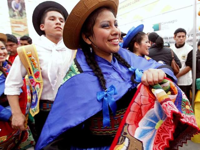 Dancers perform during the gastronomic fair 'Mistura' in Lima.