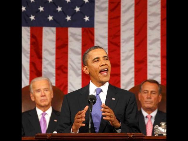US President Barack Obama addresses a joint session of the United States Congress on the subject of job creation on Capitol Hill in Washington.