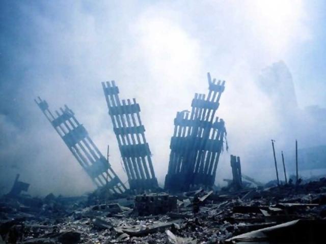 The rubble of the World Trade Center smoulders following a terrorist attack on 11 September 2001 in New York. File photo