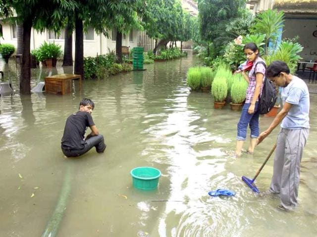 The International Student House was waterlogged after the downpour that hit the entire Capital.