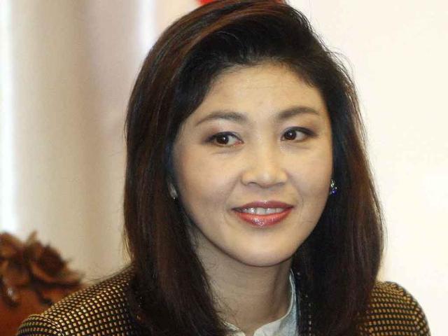 Thailand's Prime Minister Yingluck Shinawatra gestures during a meeting with Indonesia's President Susilo Bambang Yudhoyono at Merdeka Palace in Jakarta, Indonesia.