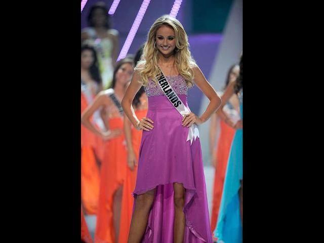 Miss Netherlands 2011, Kelly Weekers, participates in the 60th annual Miss Universe beauty pageant, held at the Credicard Hall in Sao Paulo, Brazil.