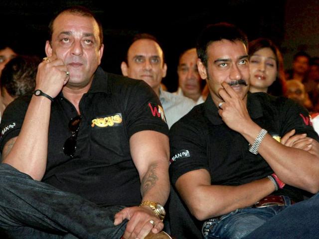 Sanjay Dutt and Ajay Devgn were earlier seen together in Hum Kisi Se Kum Nahin. (PTI)