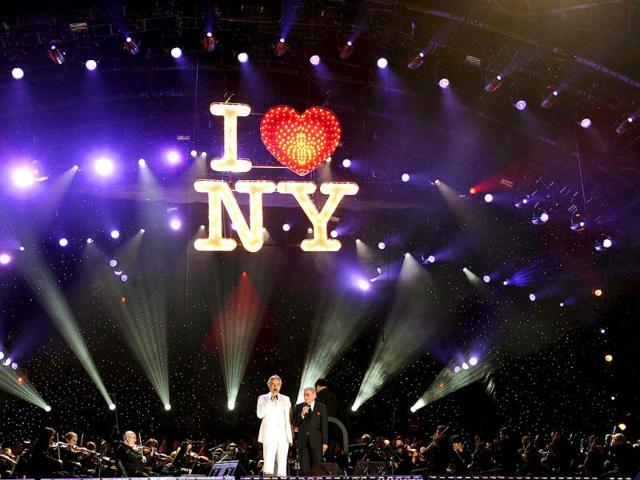 File photo of Tony Bennett performs with Tenor Andrea Bocelli and perform during a free concert on Central Park’s Great Lawn.