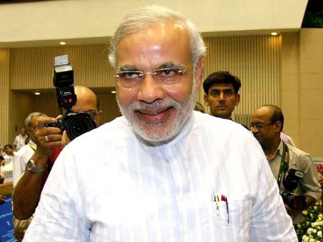 Gujarat chief minister Narendra Modi begins his three-day 'sadbhavana' fast in Ahmedabad.