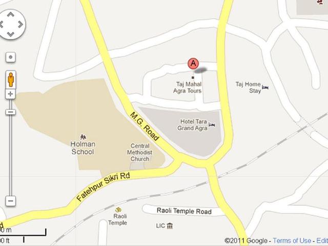 Map of the blast site in Agra.