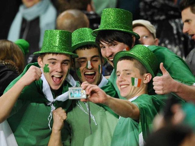 Ireland fans react after the 2011 Rugby World Cup pool C match Australia vs Ireland at Eden Park in Auckland.
