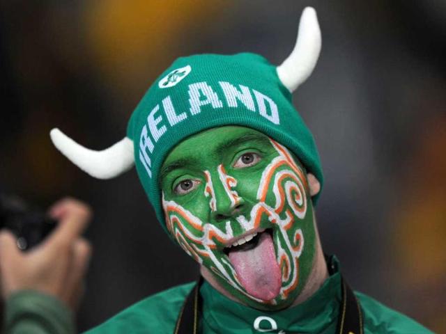 An Irish fan attends the 2011 Rugby World Cup pool C match Australia vs Ireland at Eden Park in Auckland.