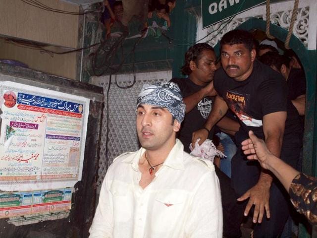 Ranbir Kapoor surrounded by fans.
