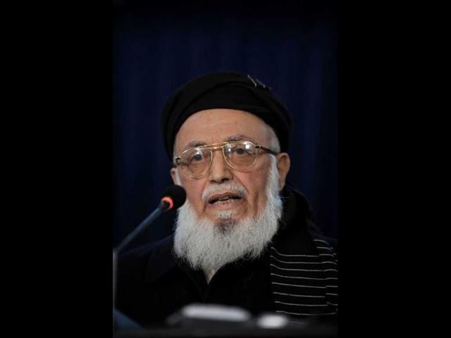 File photo of former Afghan president Burhanuddin Rabbani.