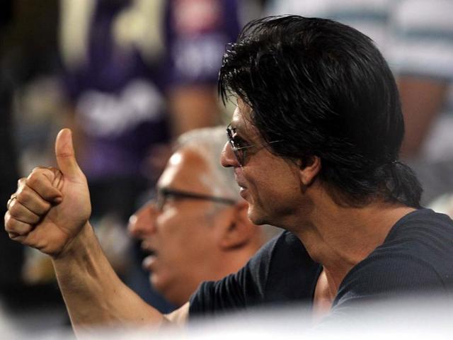 Shah Rukh shows support for his team.