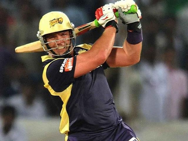 Kolkata Knight Riders batsman Jacques Kallis plays a shot during the Champions League Twenty20 Group B cricket match in Hyderabad.