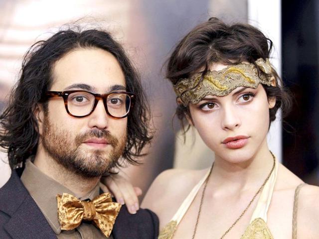 Singer Sean Lennon arrives with Charlotte Kemp Muhl for the premiere of the film 50/50 in New York.