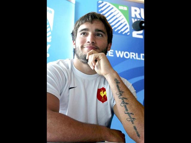 France's Alexis Palisson attends a news conference announcing their Rugby team to play Tonga, in Auckland.
