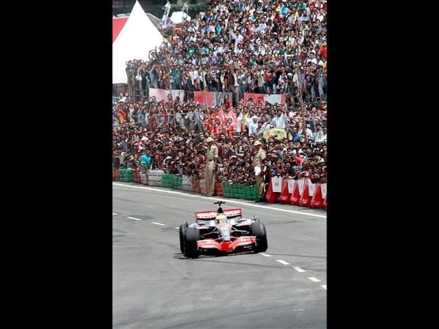 As the skepticism on circuit readiness is laid to rest, the countdown to the country's first F1 is spiced up by Mclaren Mercedes driver Lewis Hamilton in his award winning MP4-23 car.