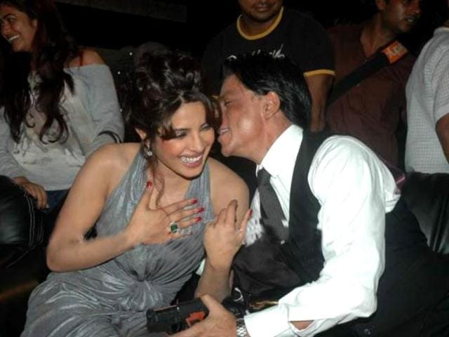 Priyanka-Shah Rukh caught in a candid moment.