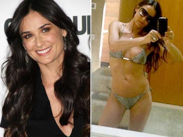 Demi Moore clicked a bold pic of herself in the loo.