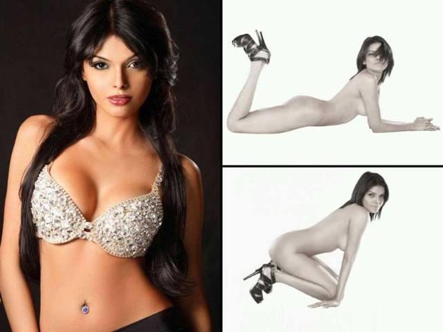 Just for eyeballs?: Sherlyn Chopra posted her nude pic on Twitter and got banned by the micro-blogging site.