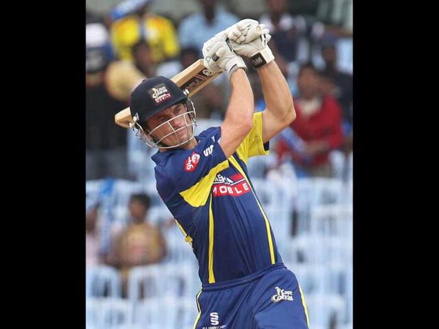 Cape Cobras Dane Vilas looks on after playing a shot during their Champions League Trophy T20 Cricket match against Trinidad and Tobago at The MA Chidambaram Stadium in Chennai.
