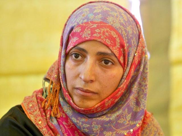 Yemeni women's rights and democracy activist Tawakkul Karman.