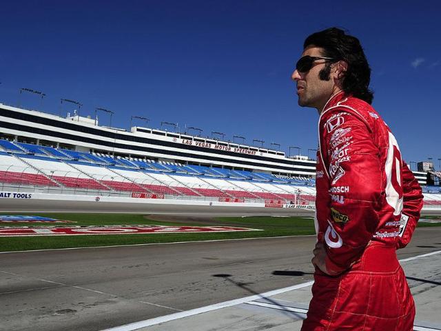 Dario Franchitti of Scotland driver of the #10 Target Chip Ganassi Racing Dallara Honda during practice for the IZOD IndyCar Series World Championship at the Las Vegas Motor Speedway in Las Vegas, Nevada. Dario Franchitti of Scotland driver of the #10 Target Chip Ganassi Racing Dallara Honda during practice for the IZOD IndyCar Series World Championship at the Las Vegas Motor Speedway in Las Vegas, Nevada.