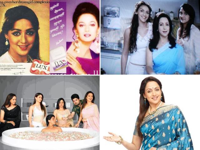 Hema Malini's Lux ad can still give any actor run for her money. She also looks like a dream in the ad of Kent purifier. She is one of the three brand ambassadors of Pothys, a textile showroom in Chennai.
