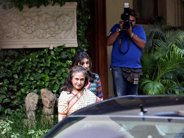 Make-up artist Mickey Contractor helped Aishwarya get ready for the special day. (HT photo/Vijayanand Gupta)