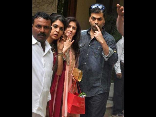 Filmmaker Karan Johar with Bollywood actor Urmila Matondkar.