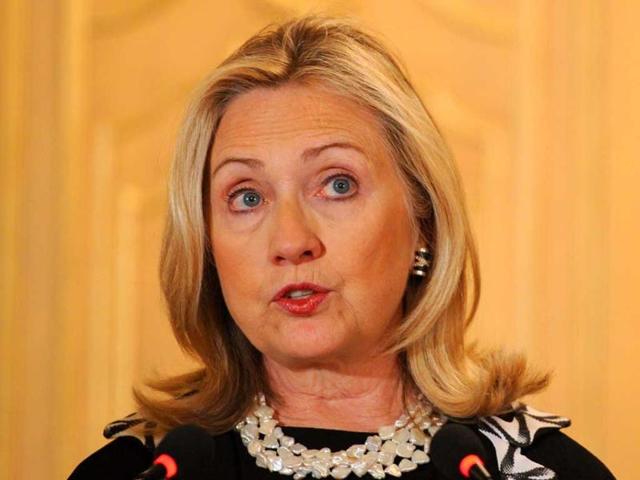 US secretary of state Hillary Clinton speaks during a joint press conference with Pakistan's foreign minister Hina Rabbani Khar after their talks in Islamabad. (AFP)