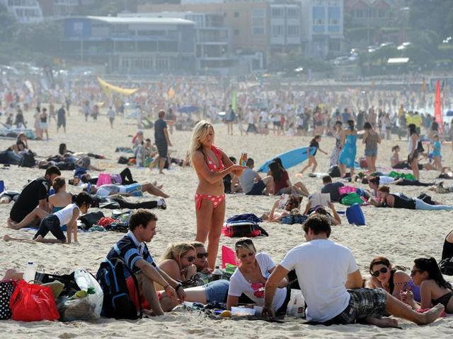 Sydneysiders flock to seaside for the inaugural Breakfast On The Beach at Sydney's Bondi Beach. The event, which attracted thousands of picnickers, was part of the Crave Sydney International Food Festival.