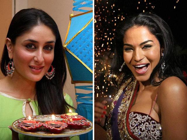 Bollywood celebrities get into the festive mood this Diwali. The festival of lights not only saw celebs like Kareena Kapoor and Veena Malik celebrating but even saw singer Mika and item girl Rakhi Sawant exchange sweets!