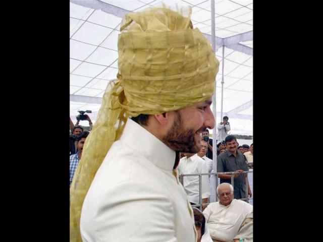 Saif Ali Khan who's also known as Chhote Nawab is anointed the tenth Nawab of Pataudi at a ceremony at his ancestral palace.