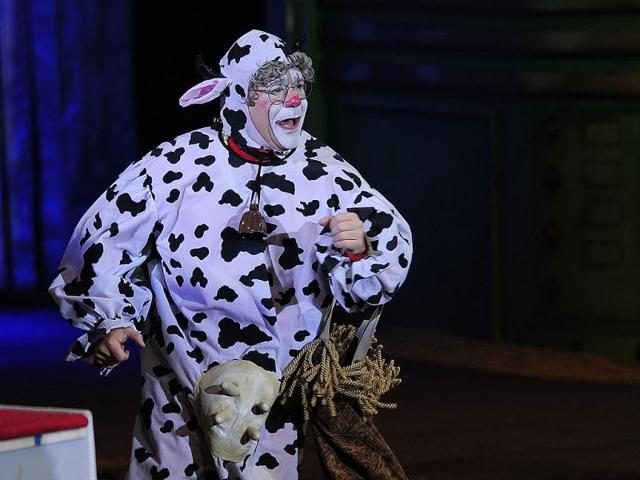 Grandma, impersonated by Barry Lubin, performs during a Big Apple Circus show in New York.