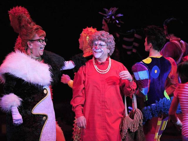 Grandma, impersonated by Barry Lubin (C) performs, during a Big Apple Circus show in New York.
