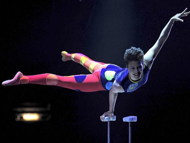 Melanie Chy performs during a Big Apple Circus show in New York.