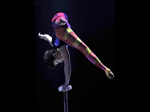 Melanie Chy performs, during a Big Apple Circus show in New York.