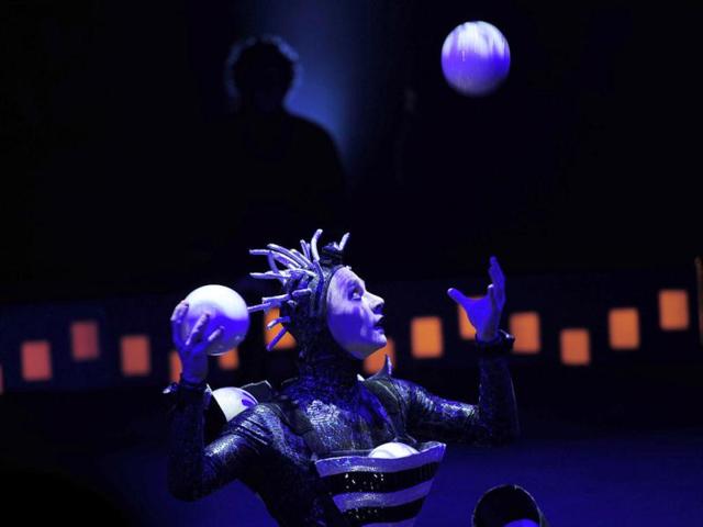 Dmitry Chernov performs during a Big Apple Circus show in New York.