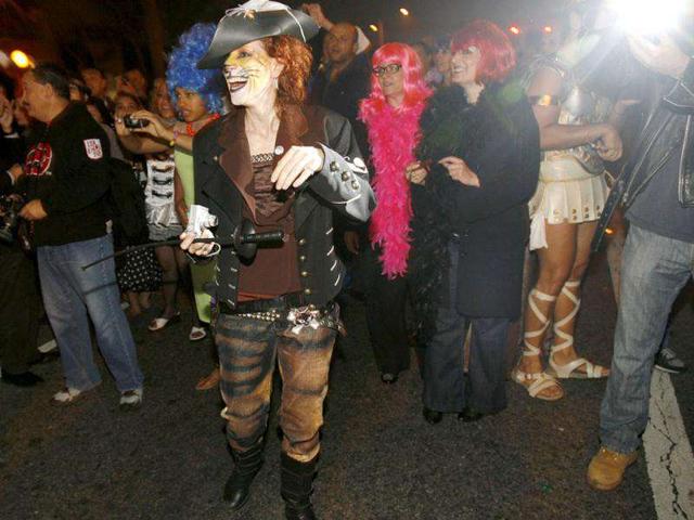 Meredith Myers of West Hollywood, California goes as Puss in Boots during the West Hollywood Halloween Costume Carnaval.