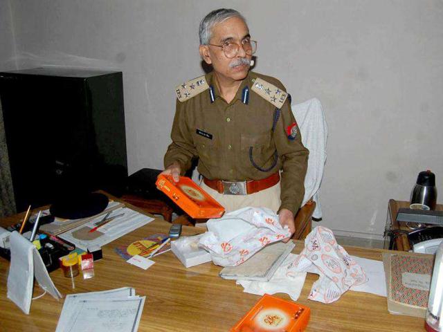 DD Mishra, DIG, Fire Services, speaks to journalists about corruption in the purchase of equipment and other material.