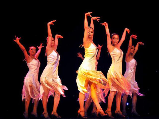 Artists from a Chinese disabled people's performing arts troupe performing during a show at the National Theatre in Yangon. The cultural show was held in the framework of a cultural exchange program between Myanmar and China.