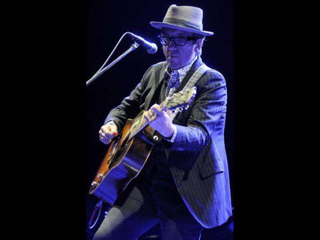 British musician Elvis Costello performs during his concert in Prague, Czech Republic.