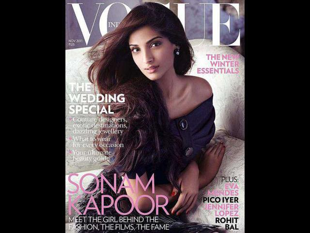 Sonam Kapoor has made it to the fashion covers, yet again. And this time it's for the Indian edition of Vogue magazine. Here's a look at more Bollywood beauties and bachelors who are splashed all over the covers of leading magazines. For more updates and gossip follow us @htShowbiz