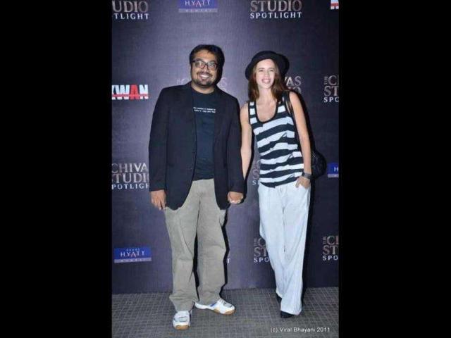 Anurag Kashyap and wife Kalki caught in a light mood.