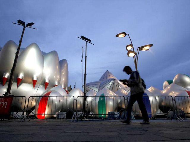 A man walks past the Miracoco Luminarium inflatable installation by British designer Alan Parkinson of Architects of Light during the one week-long Ziguzajq Children's Festival in Valletta. Reuters