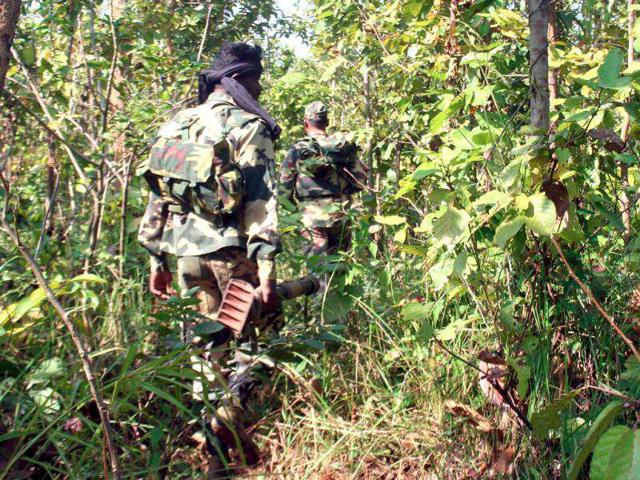 A soldier is seen during an operation to nab Kishenji. HT/Samir Mondol