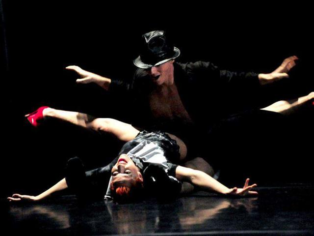 Dancers during their reharsal of a premiere for 'Avengers - Electra, Medea, Women of Trachis', choreographed by Hungarian choreographer Tamas Juronics and Portuguese choreographer Pedro Goucha Gomes.